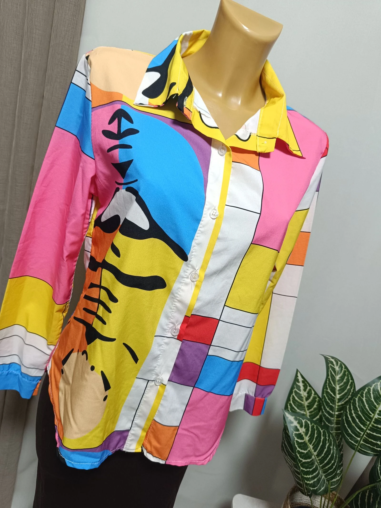 Camisa multicolor feminina estampada – photo 5